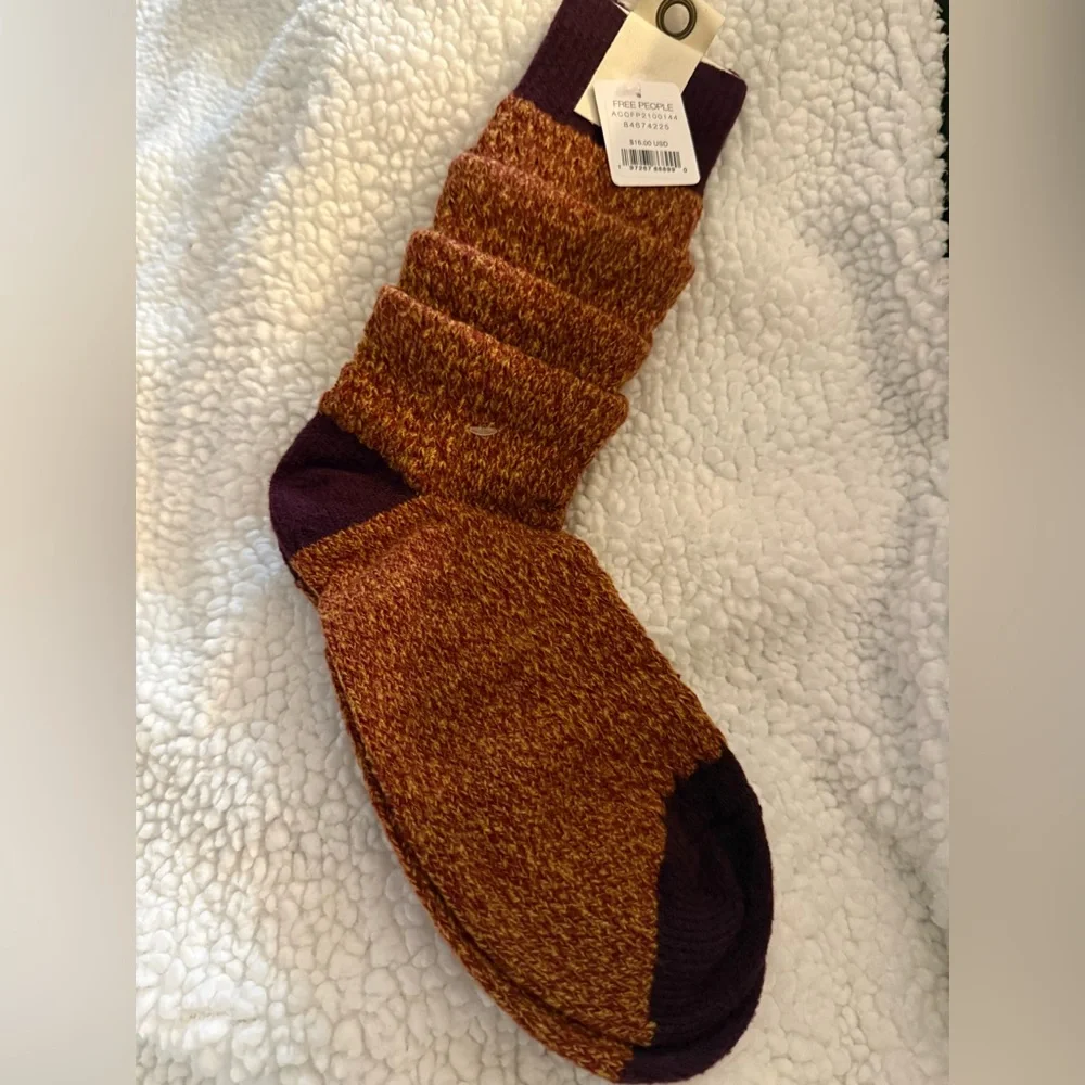 Free People Burgundy and Mustard Knit Accessory